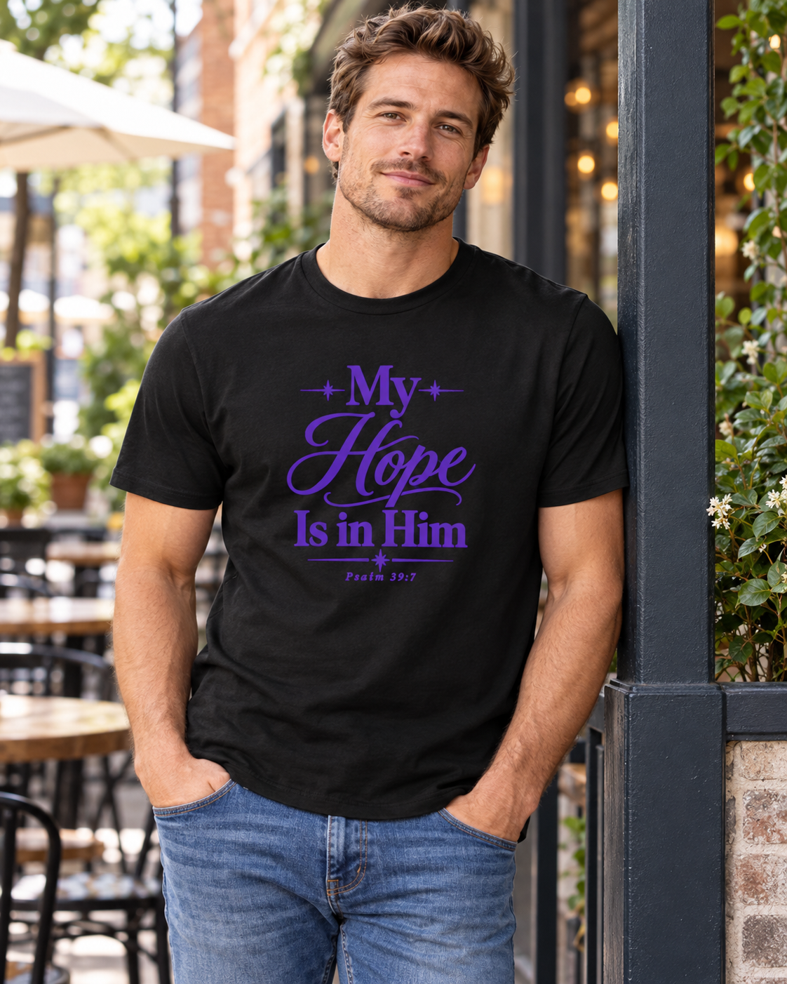 My Hope Is In Him T-shirt | Purple | Christian Faith Scripture Tee: other