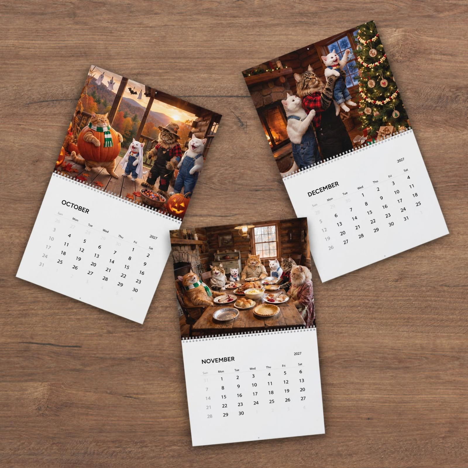 Moolala & Pip 2027 Wall Calendar | A Year at the Cabin – 14" x 11.5", Glossy