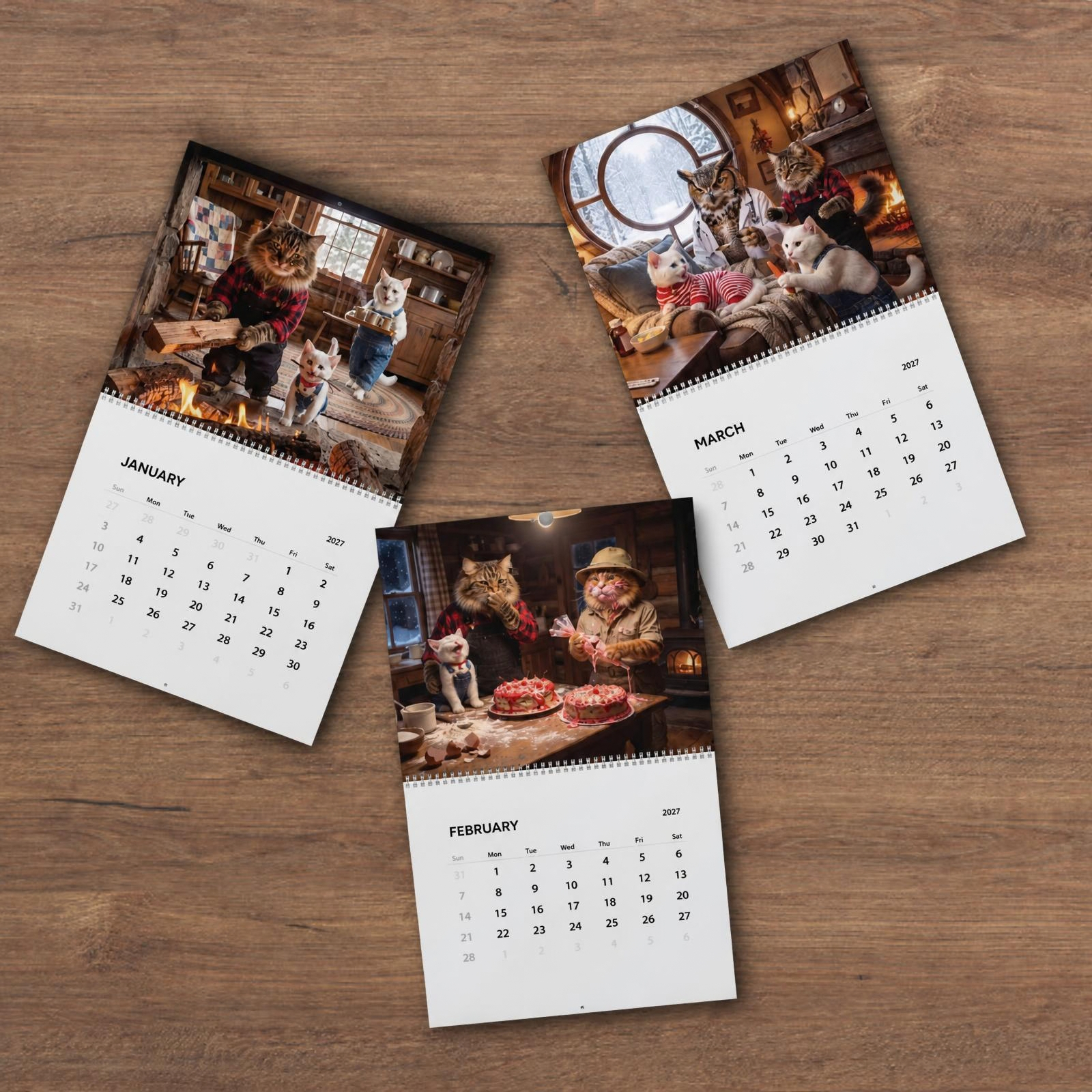 Moolala & Pip 2027 Wall Calendar | A Year at the Cabin – 14" x 11.5", Glossy