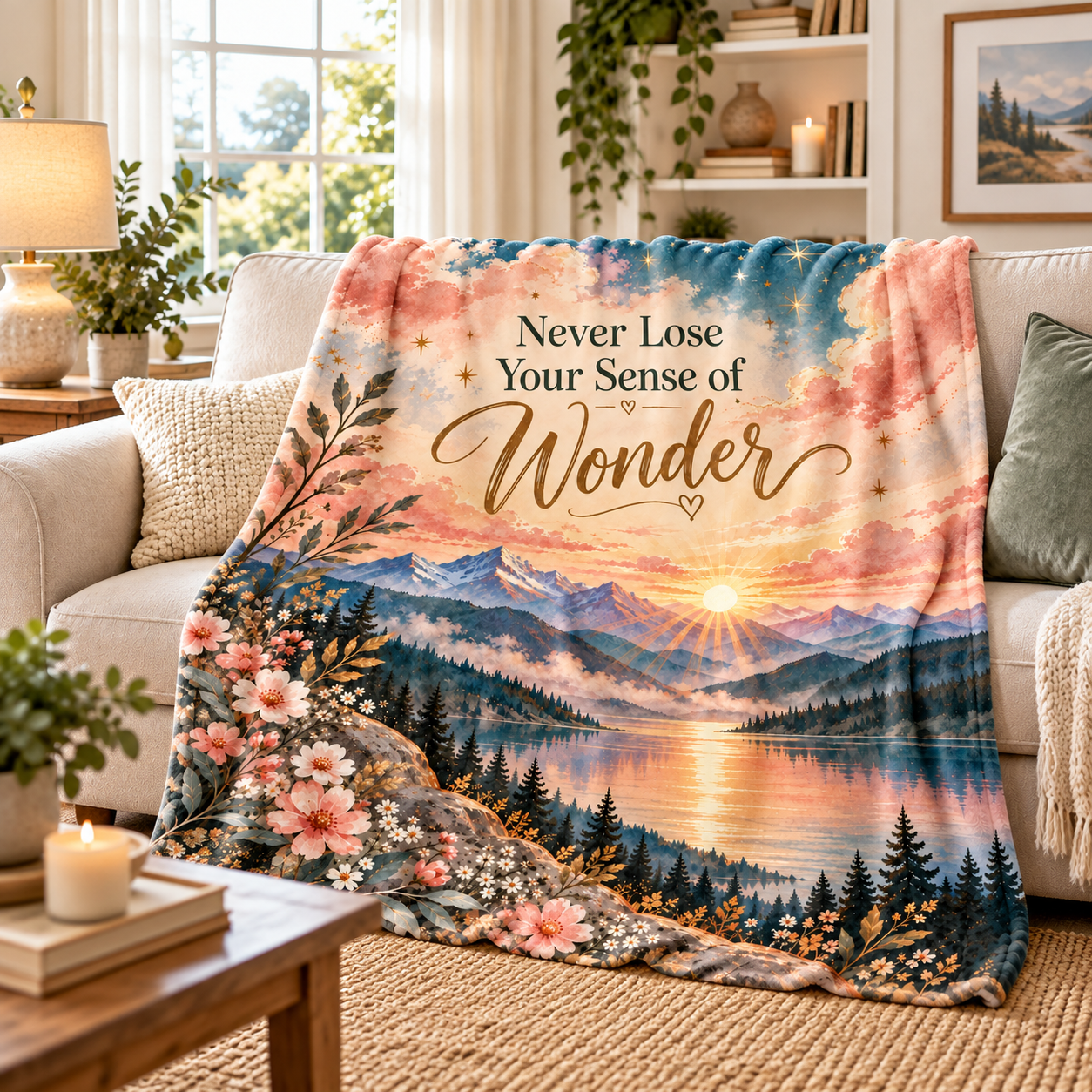 Never Lose Your Sense of Wonder scenic throw blanket
