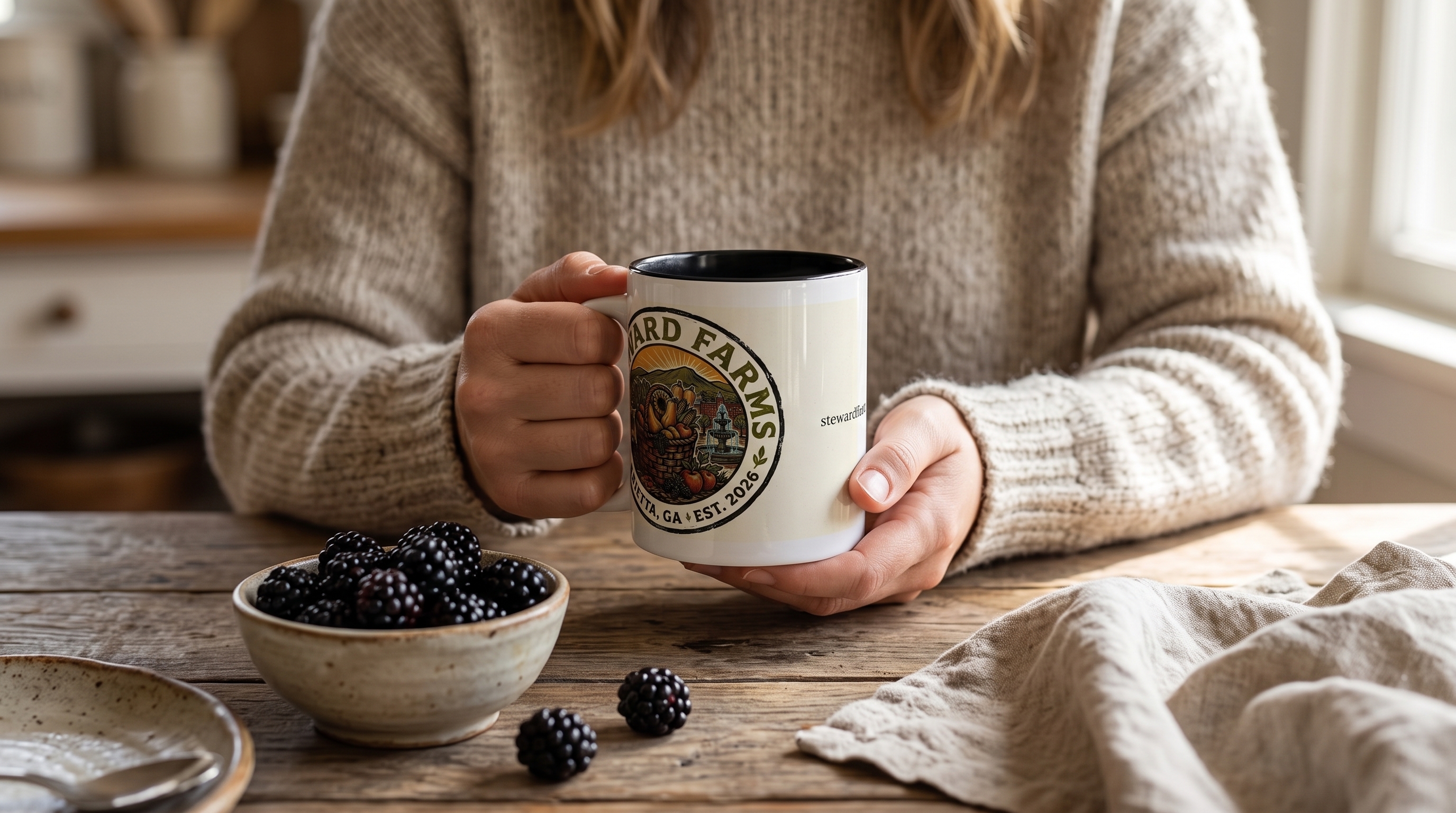 Steward Farms Logo Accent Coffee Mug – Marietta Farmhouse Ceramic 11 oz