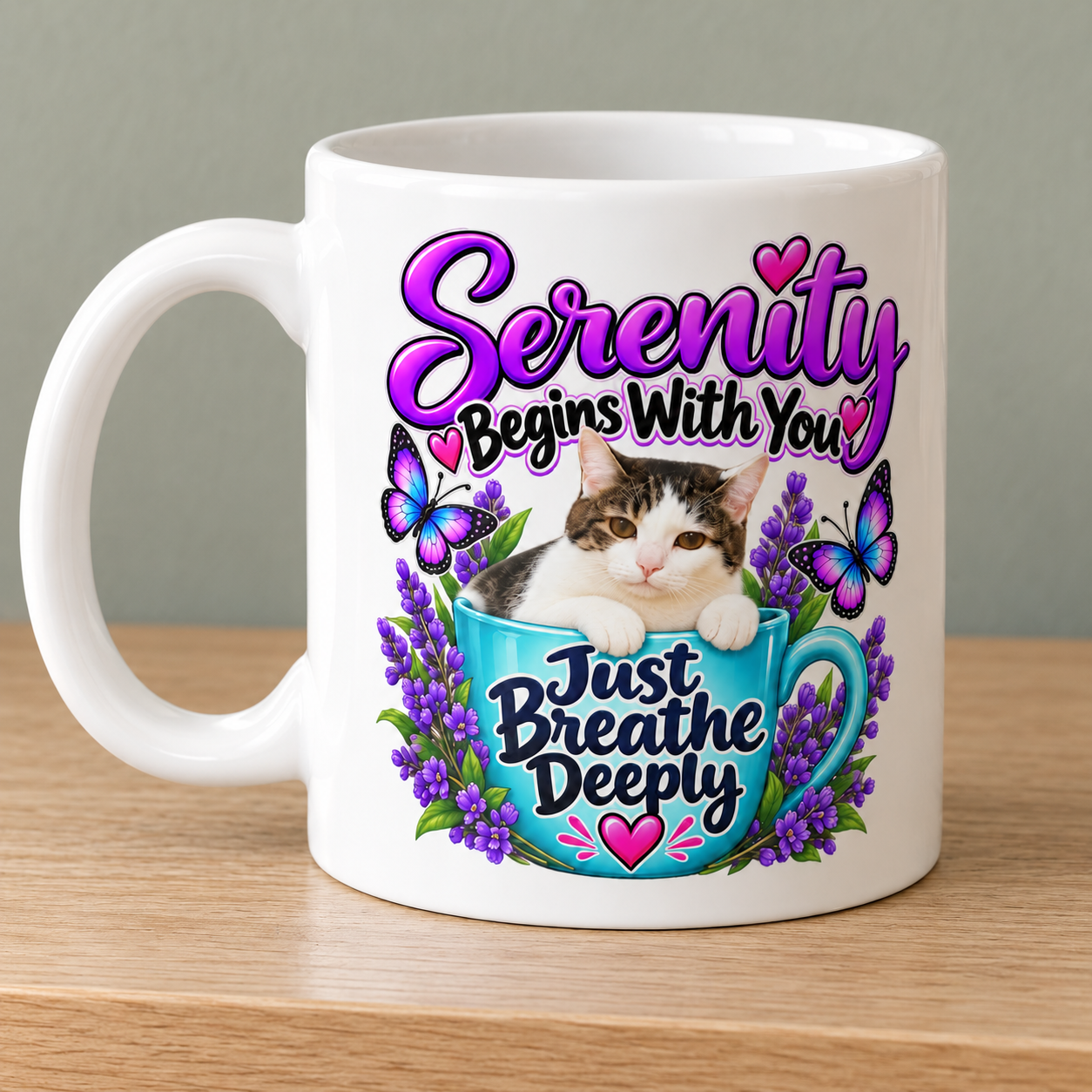 Kitten Serenity Motivational Jumbo Mug, 20oz | Same Radiance