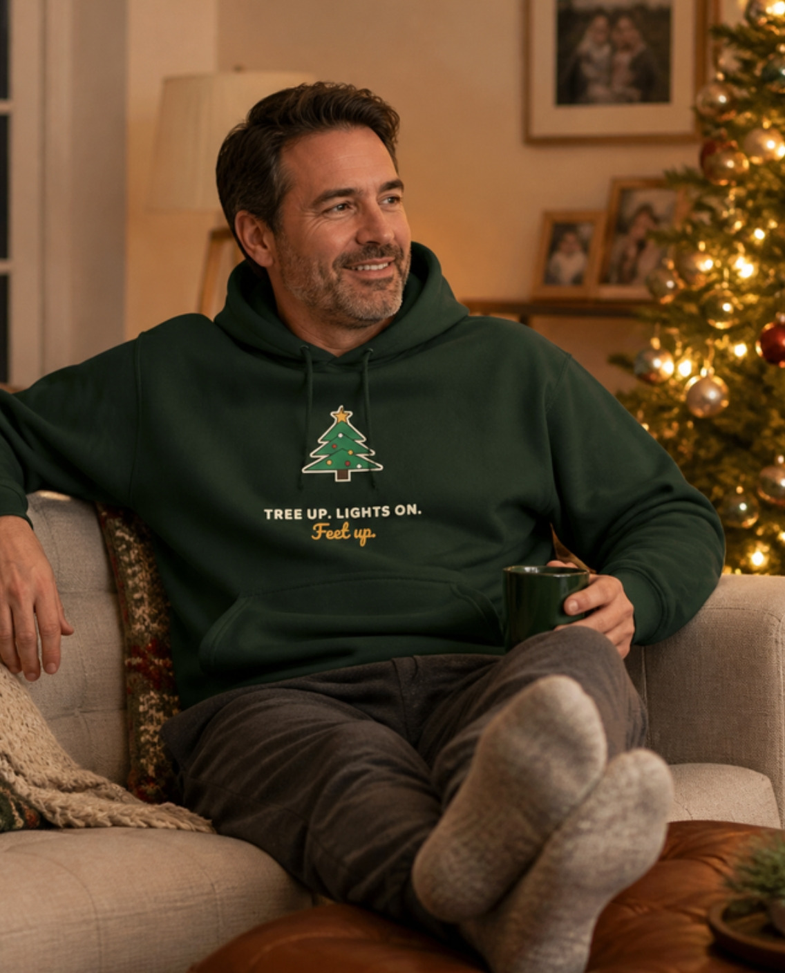 Tree Up, Lights On, Feet Up Hoodie hoodie, photo 1 of 4