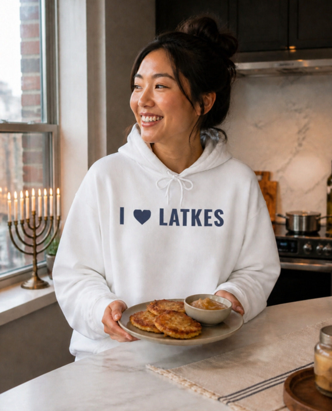 I Love Latkes Minimalist Hoodie hoodie, photo 1 of 4